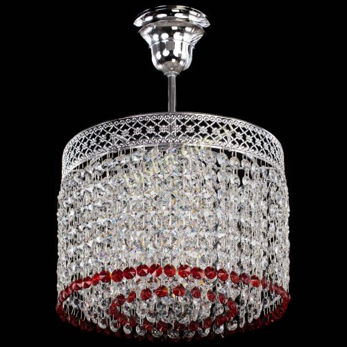 Люстра Венеция Капель №1 с подвесом Красная в Новосибирске Гусь Хрустальный