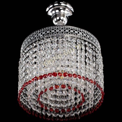 Люстра Венеция Капель №1 с подвесом Красная в Новосибирске Гусь Хрустальный