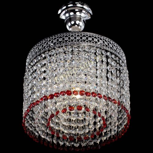Люстра Венеция Капель №1 с подвесом Красная в Новосибирске Гусь Хрустальный