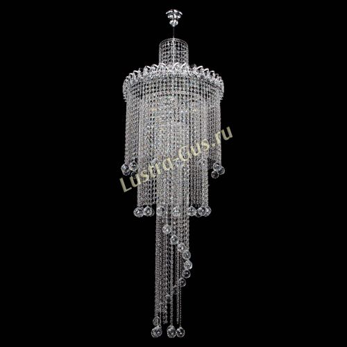 Люстра Водопад длинный с подвесом  в Новосибирске Гусь Хрустальный