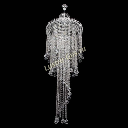 Люстра Водопад длинный с подвесом  в Новосибирске Гусь Хрустальный