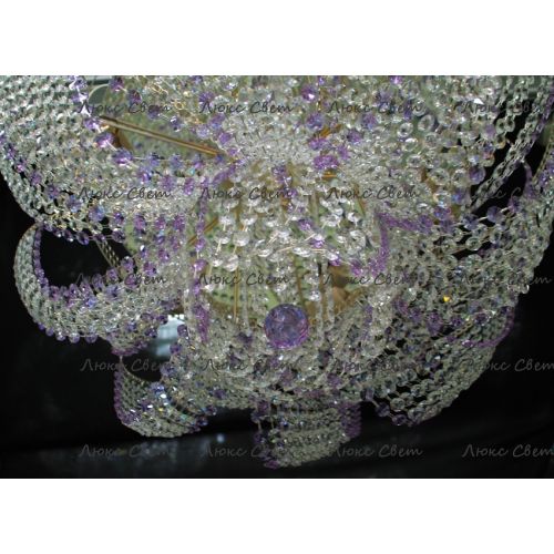 Люстра Космос № 2 фиолетовая в Новосибирске Гусь Хрустальный