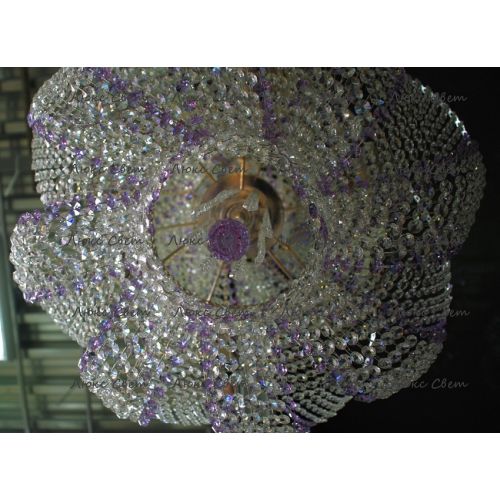 Люстра Космос № 2 фиолетовая в Новосибирске Гусь Хрустальный