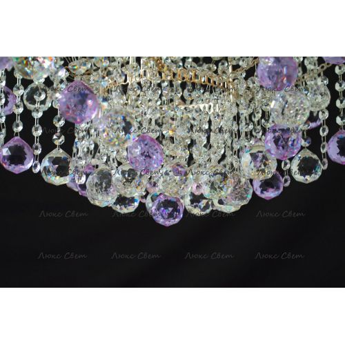 Люстра Космос шар 40 мм фиолетовая в Новосибирске Гусь Хрустальный