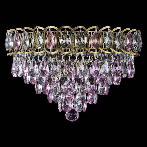 Люстра Грация №1 под бронзу розовая в Новосибирске Гусь Хрустальный