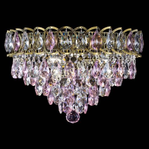 Люстра Грация №1 под бронзу розовая в Новосибирске Гусь Хрустальный