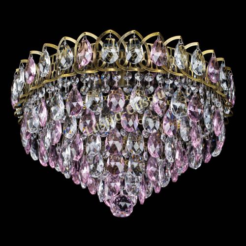 Люстра Грация №1 под бронзу розовая в Новосибирске Гусь Хрустальный