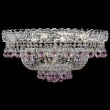 Люстра Хрустальный каскад №3 Шар розовая в Новосибирске