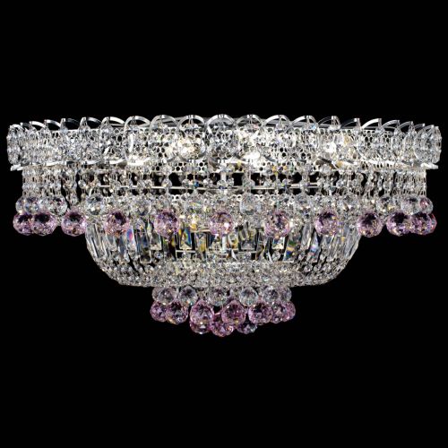 Люстра Хрустальный каскад №3 Шар розовая в Новосибирске Гусь Хрустальный