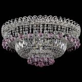 Люстра Хрустальный каскад №3 Шар розовая в Новосибирске
