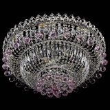 Люстра Хрустальный каскад №3 Шар розовая в Новосибирске