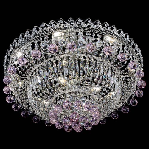 Люстра Хрустальный каскад №3 Шар розовая в Новосибирске Гусь Хрустальный