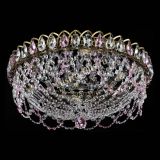 Люстра Хрустальный Каскад Ажур под бронзу Розовая в Новосибирске