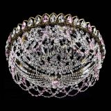 Люстра Хрустальный Каскад Ажур под бронзу Розовая в Новосибирске