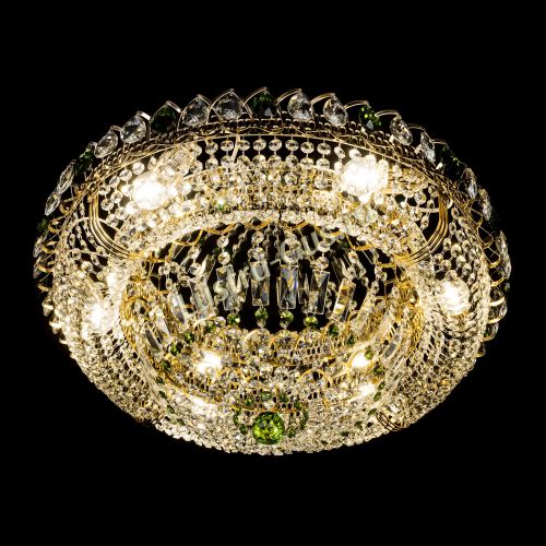 Люстра Кольцо Классика зеленая в Новосибирске Гусь Хрустальный