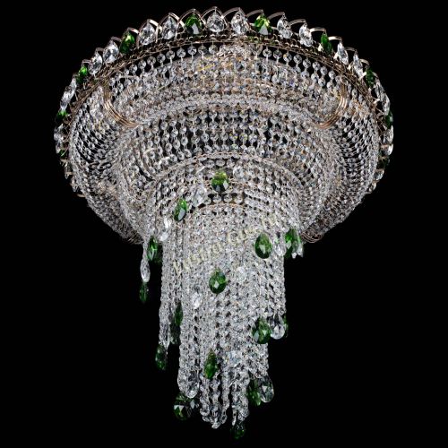 Люстра Кольцо №10 зеленая в Новосибирске Гусь Хрустальный