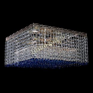 Люстра квадратная Квадрат Оптикон синяя