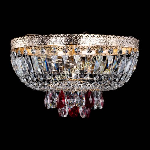 Люстра Милан Астра №3 красная в Новосибирске Гусь Хрустальный