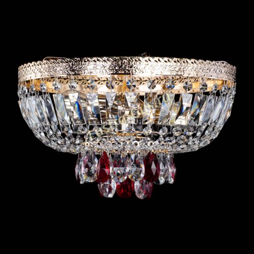 Люстра Милан Астра №3 красная в Новосибирске Гусь Хрустальный