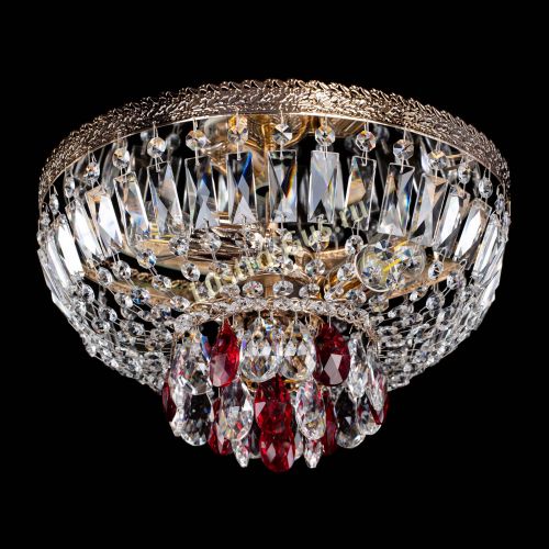 Люстра Милан Астра №3 красная в Новосибирске Гусь Хрустальный