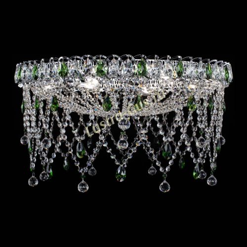 Люстра Паутинка зеленая в Новосибирске Гусь Хрустальный