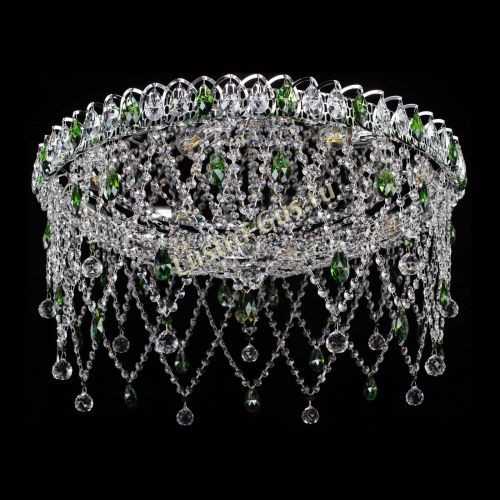 Люстра Паутинка зеленая в Новосибирске Гусь Хрустальный