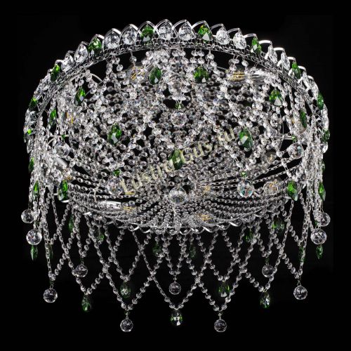 Люстра Паутинка зеленая в Новосибирске Гусь Хрустальный