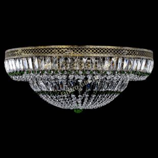 Люстра потолочная Венеция Купол пластинка под бронзу Зеленая