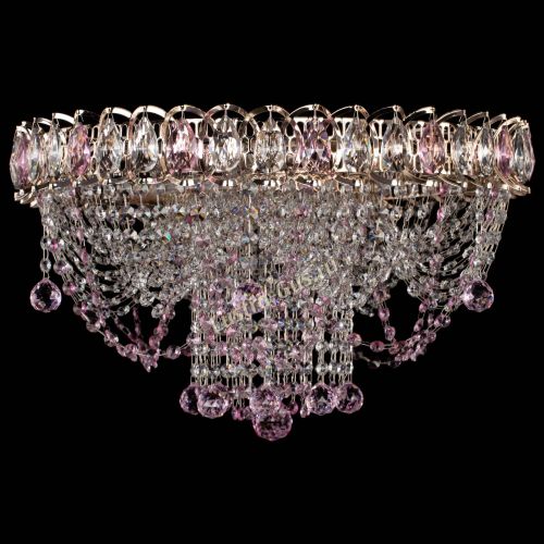Люстра Водоворот Ольга шар розовая в Новосибирске Гусь Хрустальный