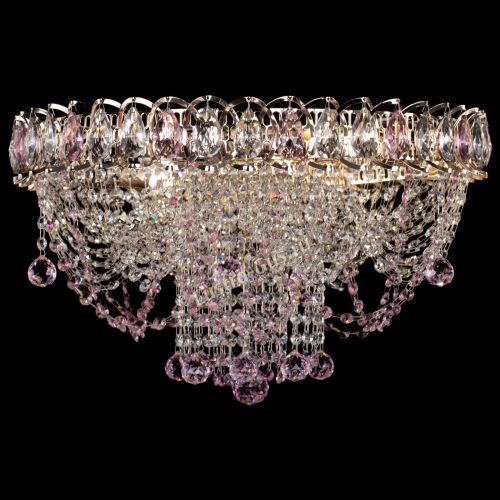 Люстра Водоворот Ольга шар розовая в Новосибирске Гусь Хрустальный