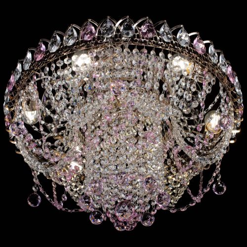 Люстра Водоворот Ольга шар розовая в Новосибирске Гусь Хрустальный