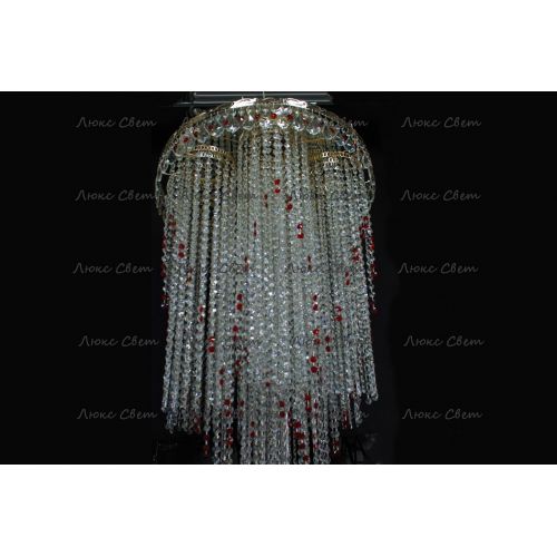 Люстра Вьюга длинная красная в Новосибирске Гусь Хрустальный