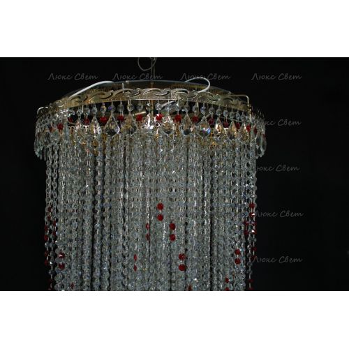 Люстра Вьюга длинная красная в Новосибирске Гусь Хрустальный